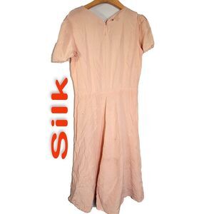 Women's 100% Silk Size XS Short Sleeve Shirt Dress Flaw SDK385